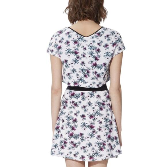 Maje River Optical Illusion Floral Short Sleeve Dress Small - Picture 3 of 16